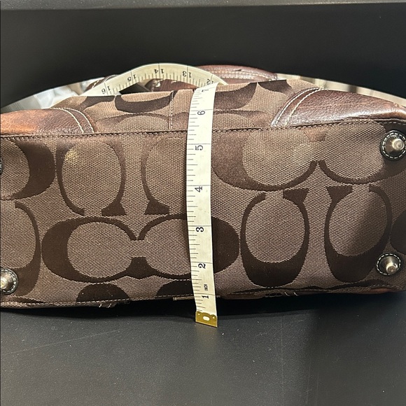 Vintage Coach Hampton Signature Carryall Bag Shoulder Purse Brown/Cream Snake. - Picture 11 of 15